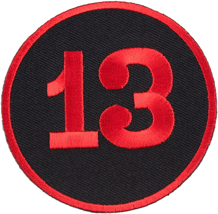 13 Red &amp; Black Round Patch, Biker Sayings Patches — product image