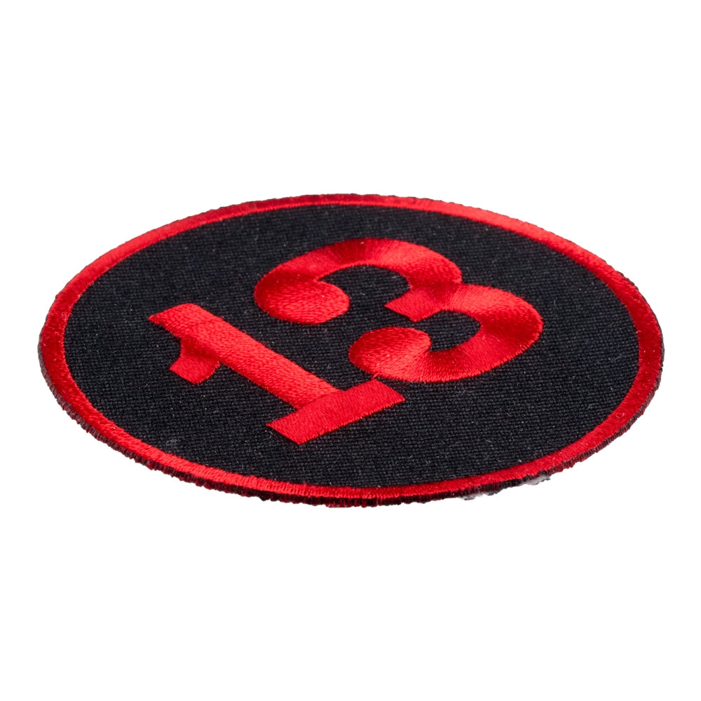 13 Red &amp; Black Round Patch, Biker Sayings Patches — detail view 2