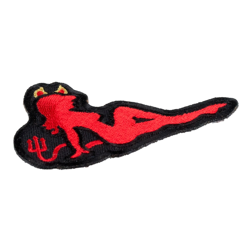 Lounging Sexy Red Devil Patch, Ladies Patches — detail view 1