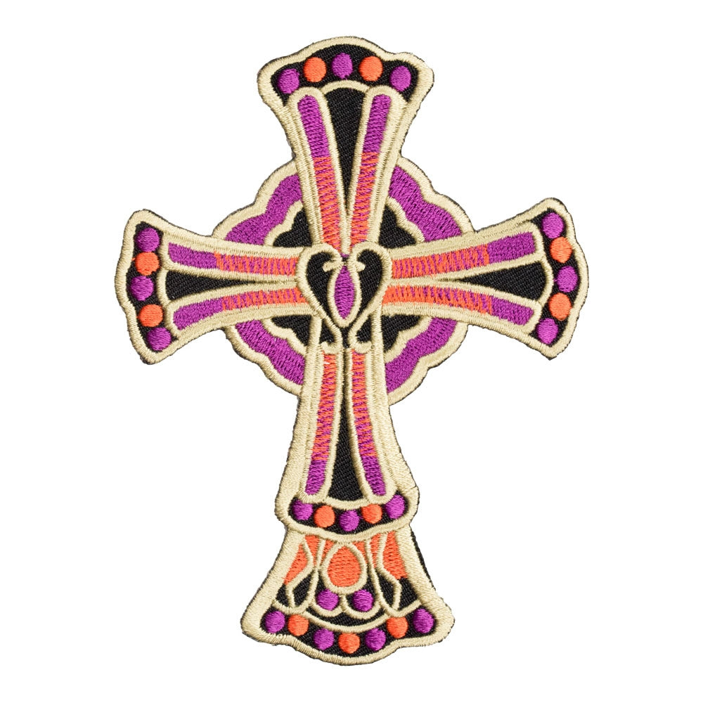 Stained Glass Colored Cross Patch, Religious Patches — product image