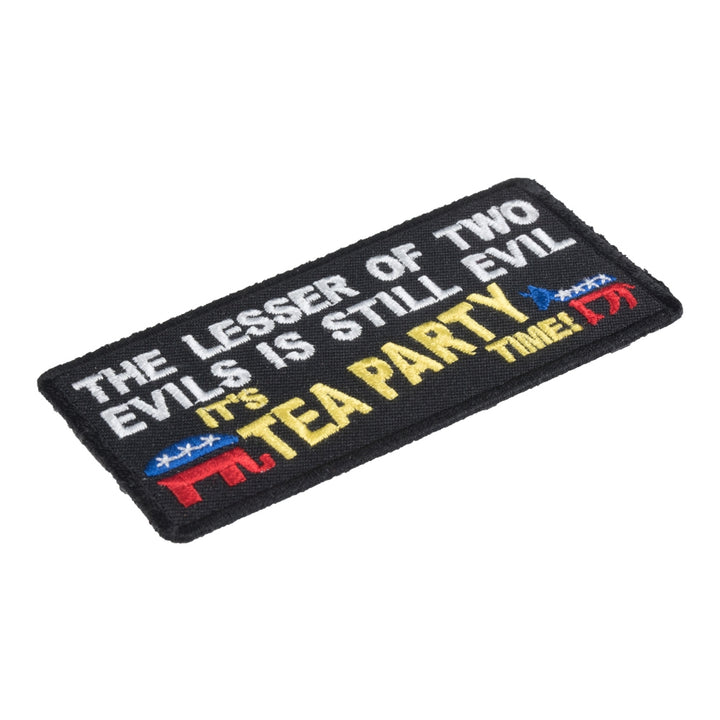 Lesser of Two Evils Tea Party Patch, Political Sayings Patches — detail view 1