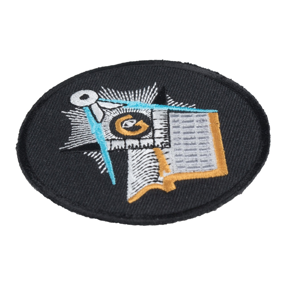 Freemasons Black, White, Blue & Gold Masonic Logo Patches — detail view 1