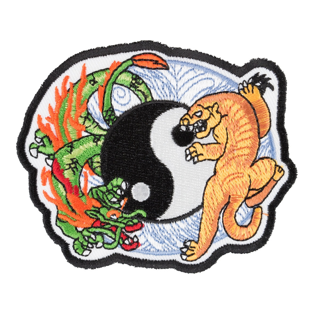 Dragon & Tiger Blue Yin Yang Patch, Dragon Patches — product image