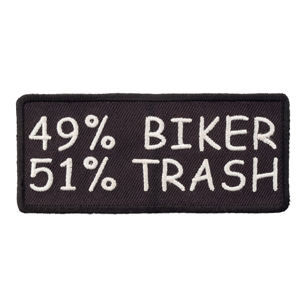49% Biker 51% Trash Patch, Biker Sayings Patches — product image