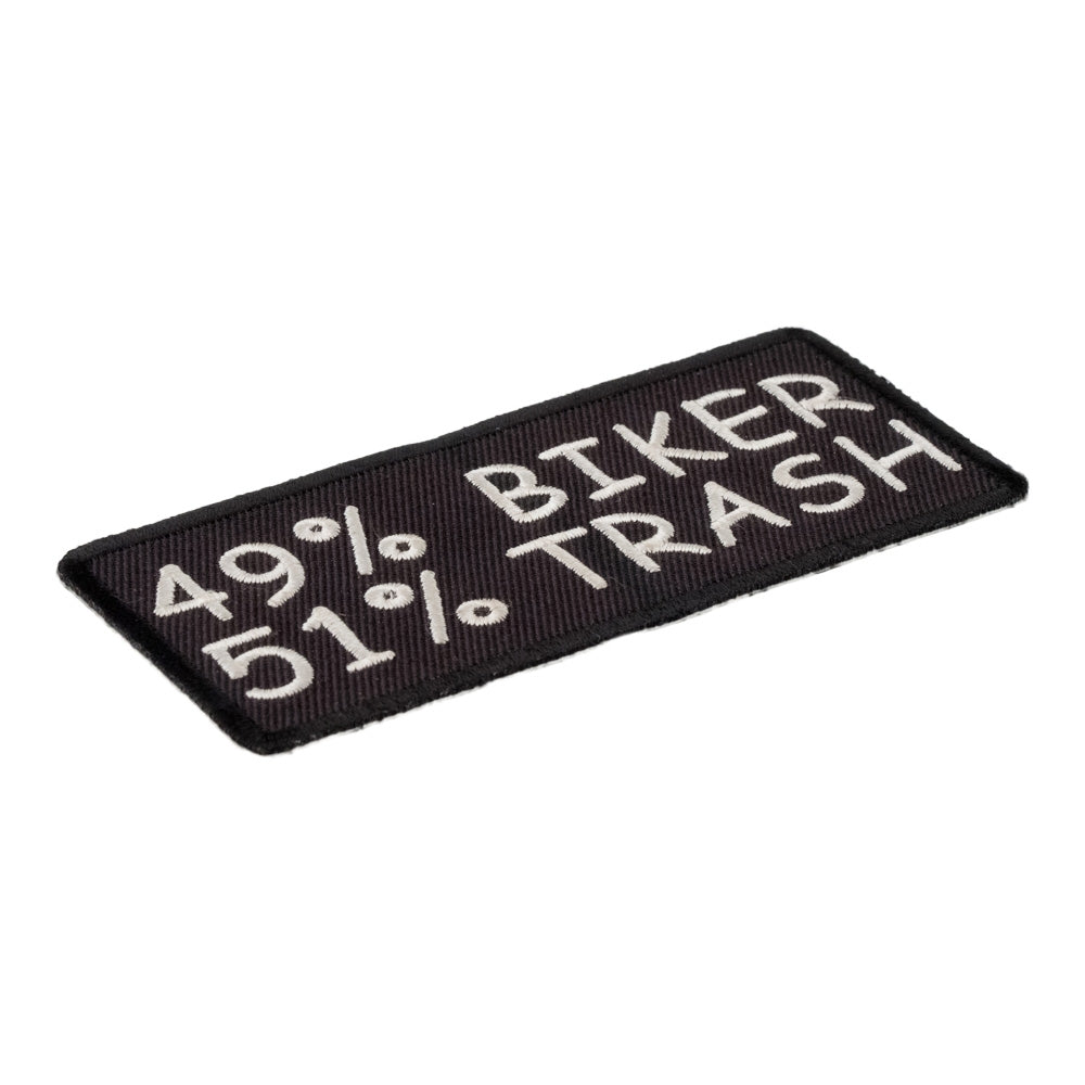 49% Biker 51% Trash Patch, Biker Sayings Patches — detail view 1