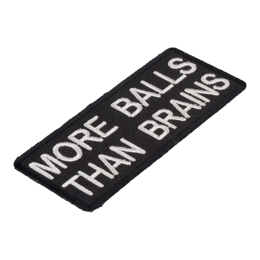 More Balls Than Brains Patch, Funny Sayings Patches — detail view 1