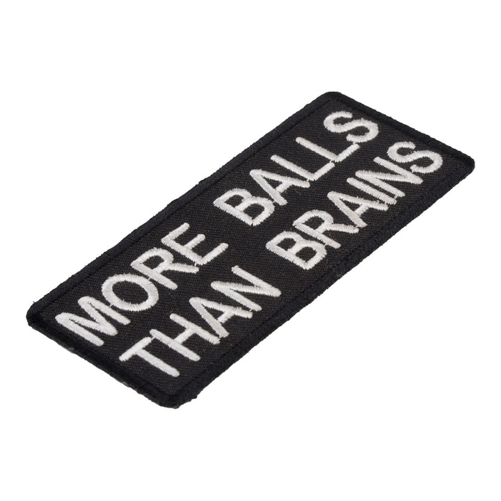 More Balls Than Brains Patch, Funny Sayings Patches — detail view 1