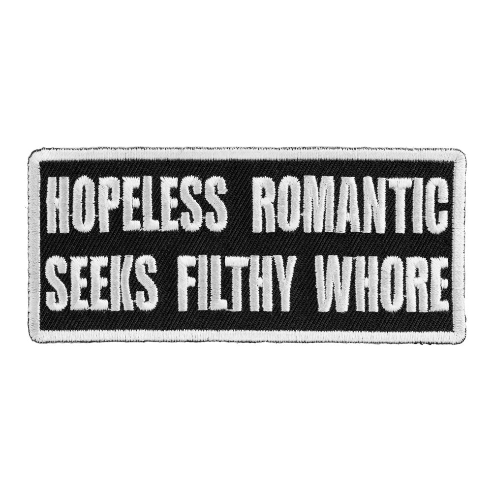 Hopeless Romantic Filthy Whore Patch, Funny Patches — product image