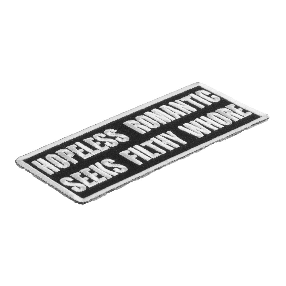 Hopeless Romantic Filthy Whore Patch, Funny Patches — detail view 1