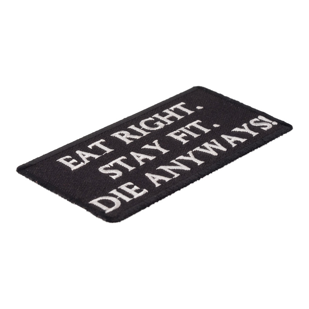 Eat Right Stay Fit Patch, Funny Sayings Patches — detail view 1
