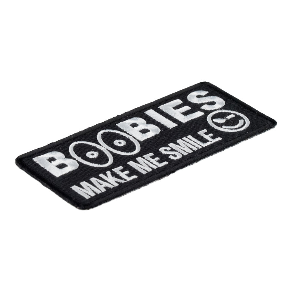 Boobies Make Me Smile Patch, Funny Patches — detail view 1