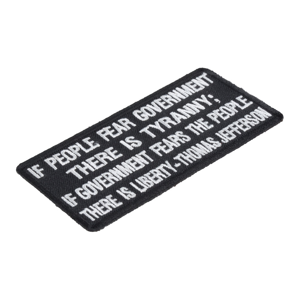 If People Fear Government Tyranny Patch, Political Patches — detail view 2