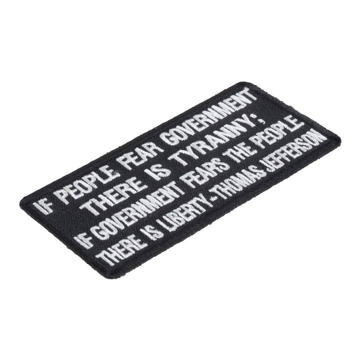 If People Fear Government Tyranny Patch, Political Patches — detail view 2