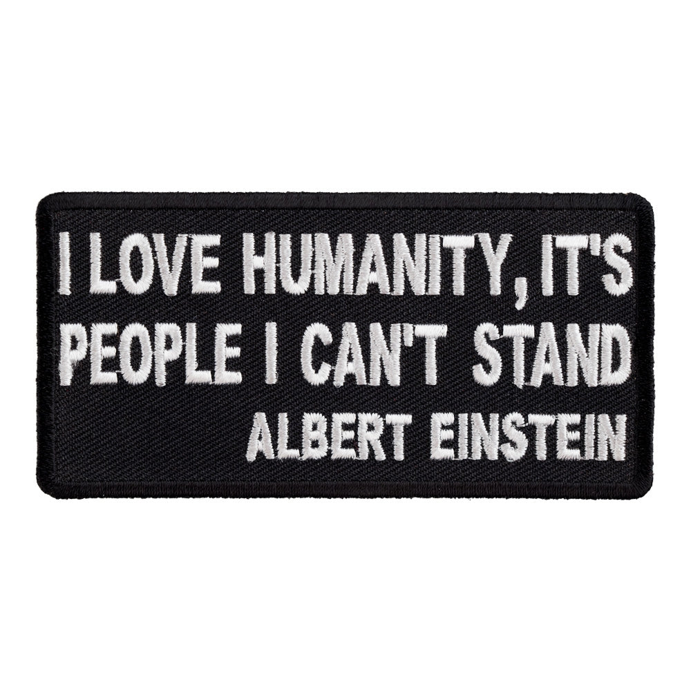 I Love Humanity Albert Einstein Patch, Quote Patches — product image