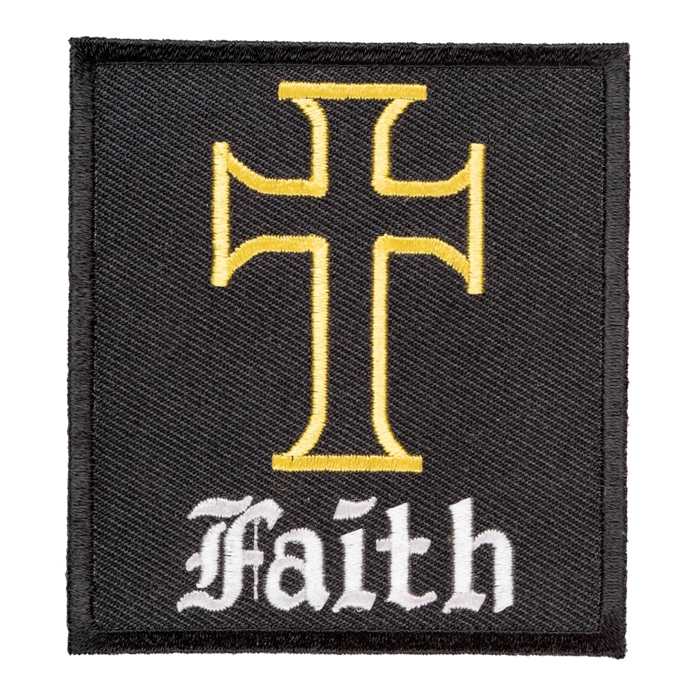 Faith Yellow Cross Patch, Religious Christian Patches — product image