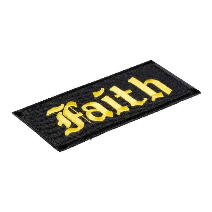 Faith Black &amp; Yellow Patch, Christian Patches — detail view 1
