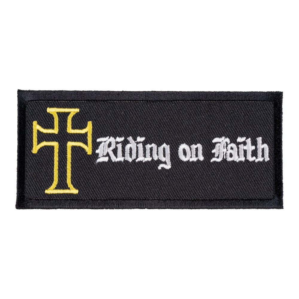 Riding On Faith Cross Patch, Christian Biker Patches — product image