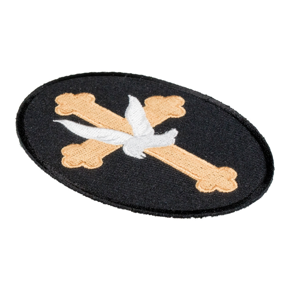 Gold Cross With Dove Patch, Religious Cross Patches — detail view 1