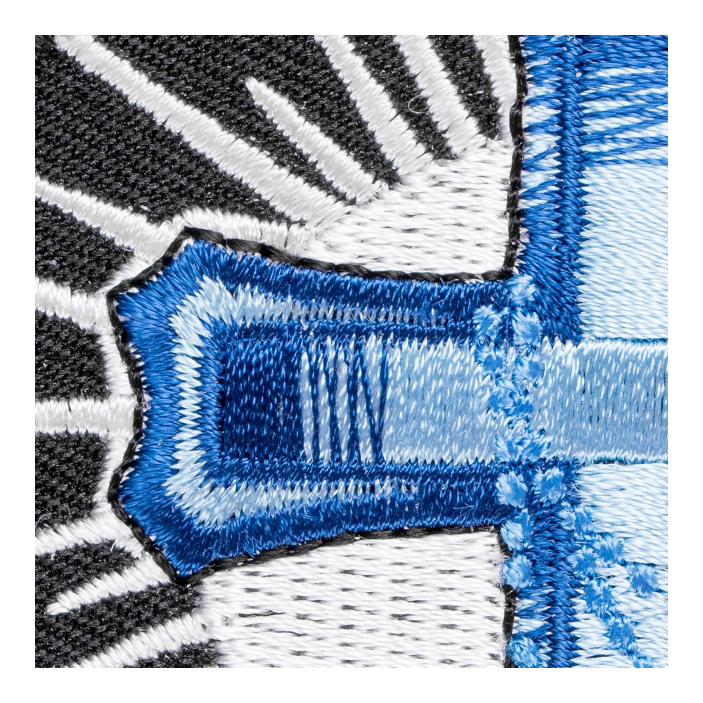 Blue Cross With Rosary Patch, Religious Cross Patches — detail view 2
