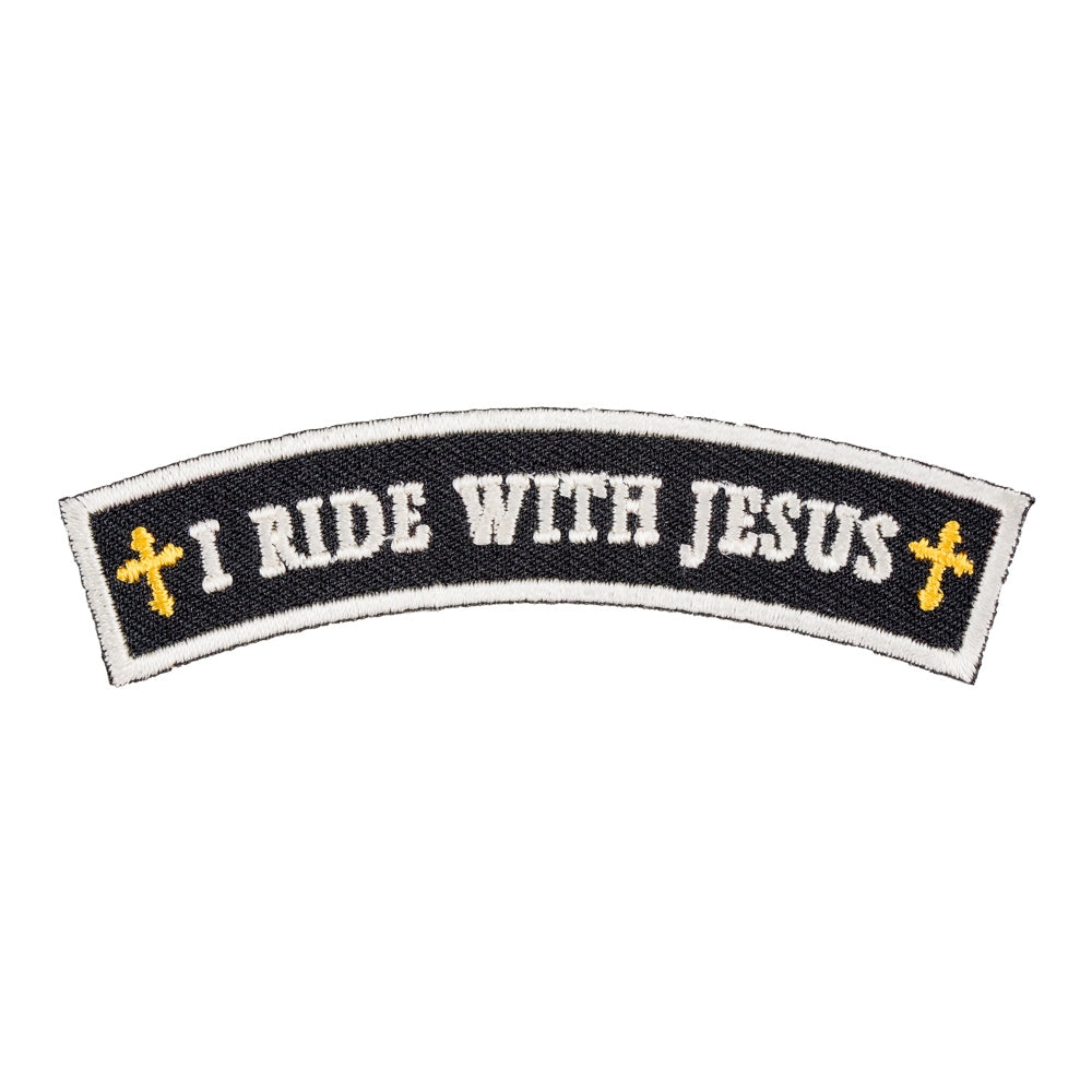 I Ride With Jesus Top Rocker Patch, Small Size — product image