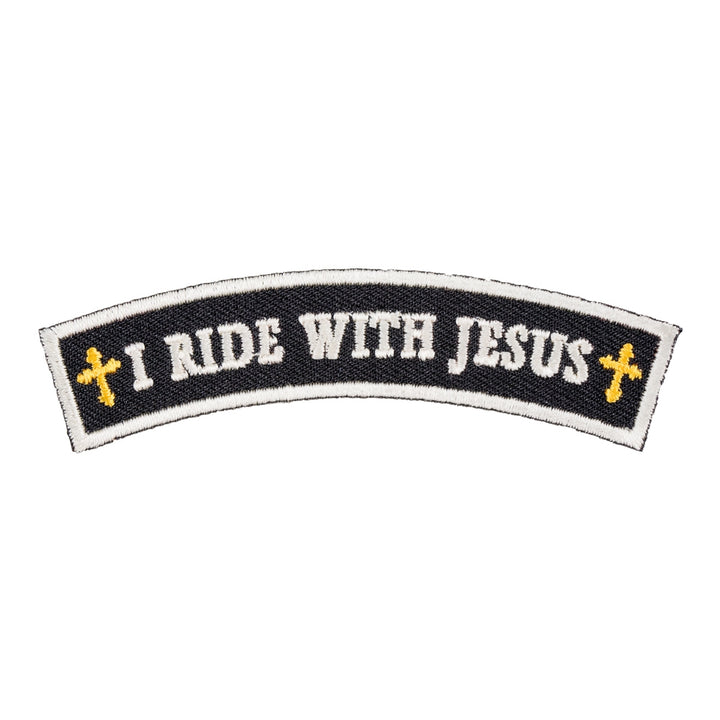 I Ride With Jesus Top Rocker Patch, Small Size — product image
