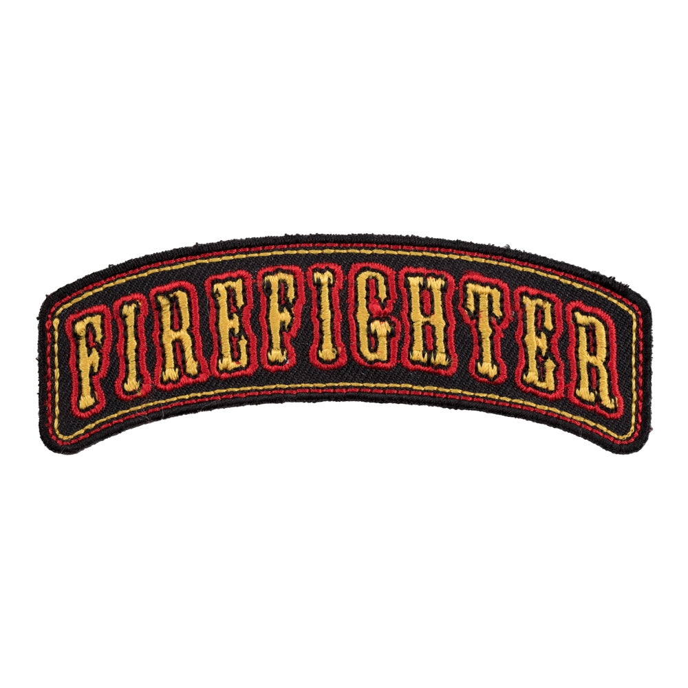 Firefighter Black &amp; Yellow Rocker Patch, Firefighter Patches — product image
