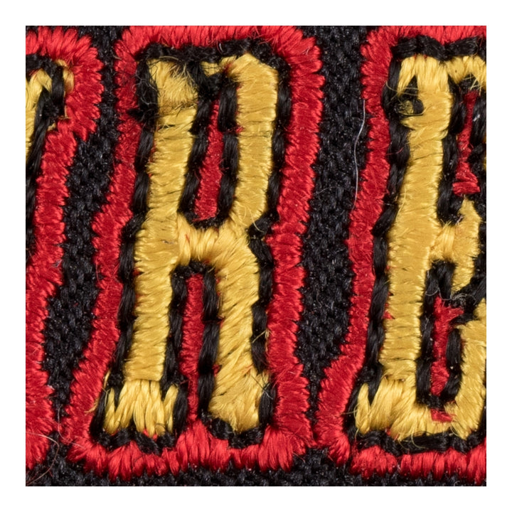 Firefighter Black &amp; Yellow Rocker Patch, Firefighter Patches — detail view 2