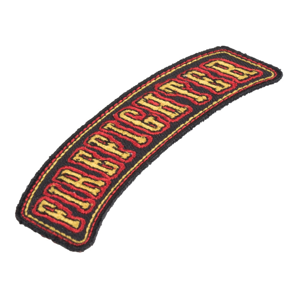 Firefighter Black & Yellow Rocker Patch, Firefighter Patches — detail view 1