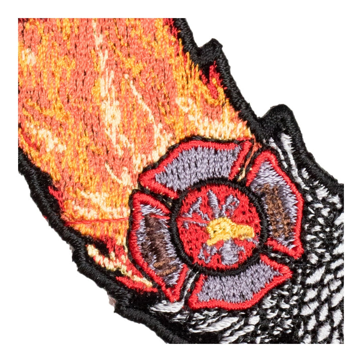 Flaming Wings Eagle Firefighter Patch, Firefighter Back Patches — detail view 2