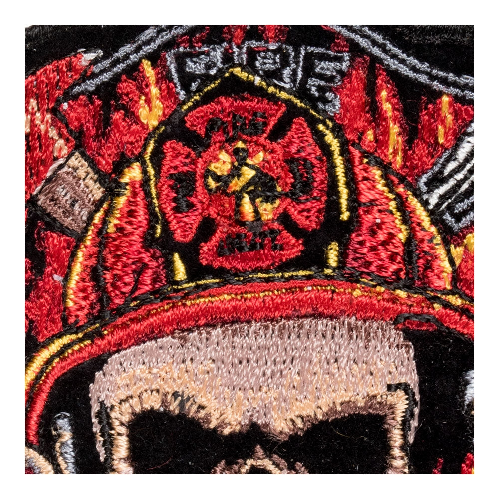 Fire Rescue Skull Maltese Cross Patch, Small Size — detail view 1