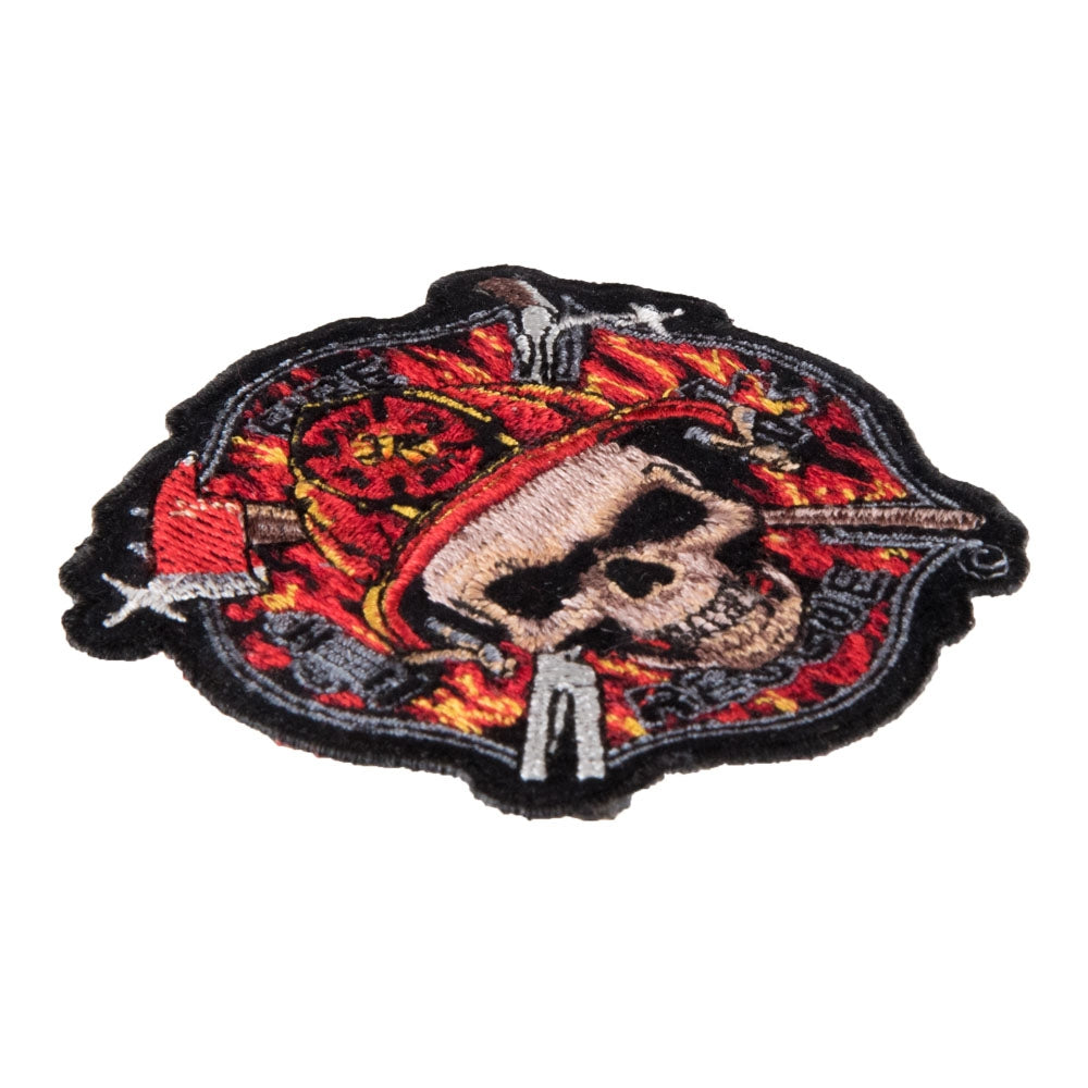Fire Rescue Skull Maltese Cross Patch, Small Size — detail view 2