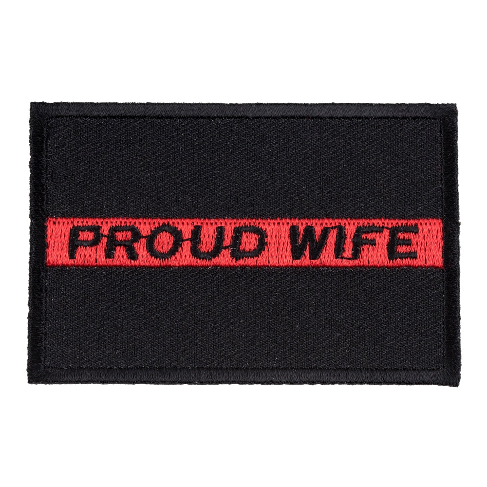 Proud Wife Thin Red Line Patch, Firefighter Patches — product image