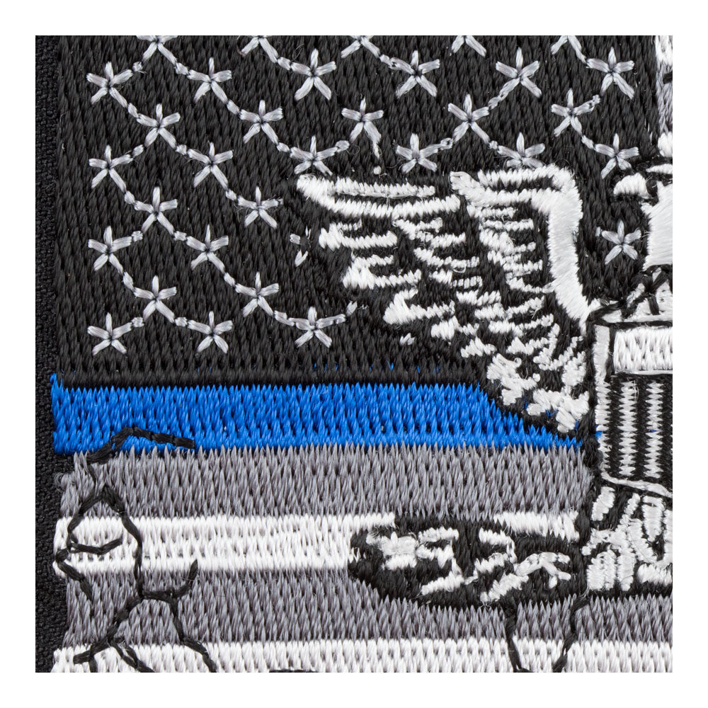 US Flag Thin Blue Line Eagle Patch, Law Enforcement Patches — detail view 1