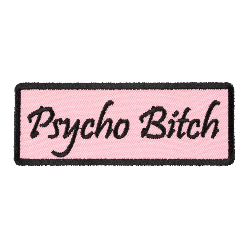 Psycho Bitch Pink & Black Patch, Funny Ladies Patches — product image
