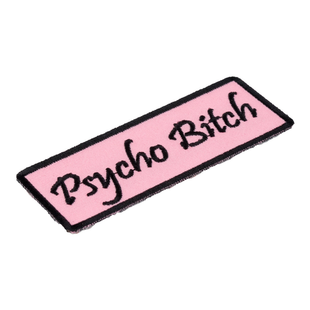 Psycho Bitch Pink &amp; Black Patch, Funny Ladies Patches — detail view 2