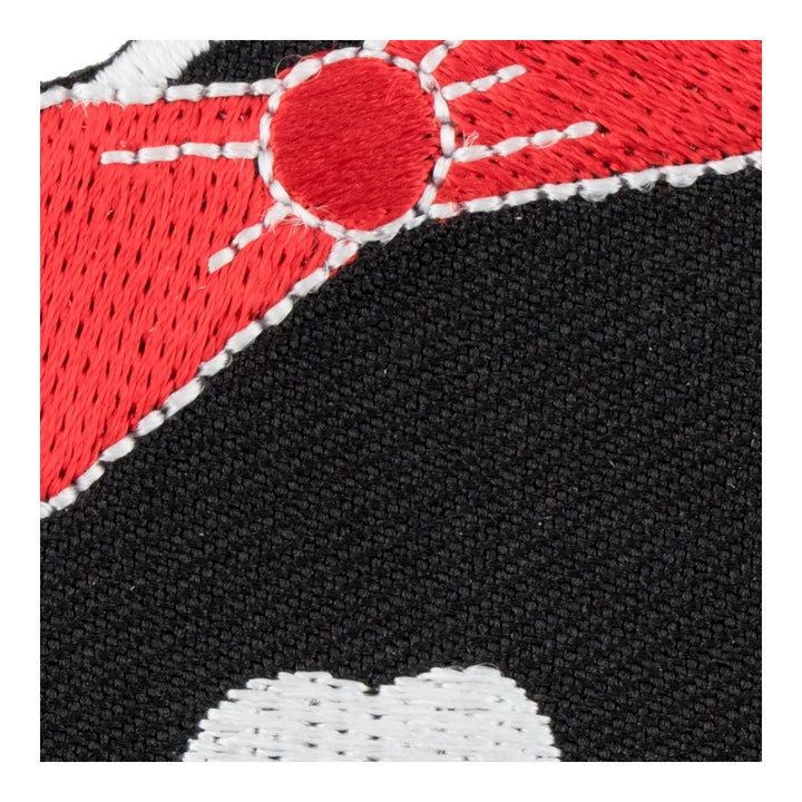 Girly Skull Red Bow Patch, Ladies Skull Patches — detail view 2