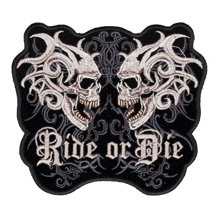 Marble Twin Skulls Ride Or Die Patches, Small Size — product image