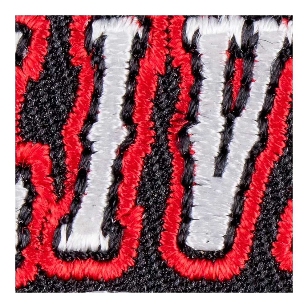 Live To Ride Red &amp; Black Rocker Patch, Biker Patches — detail view 2