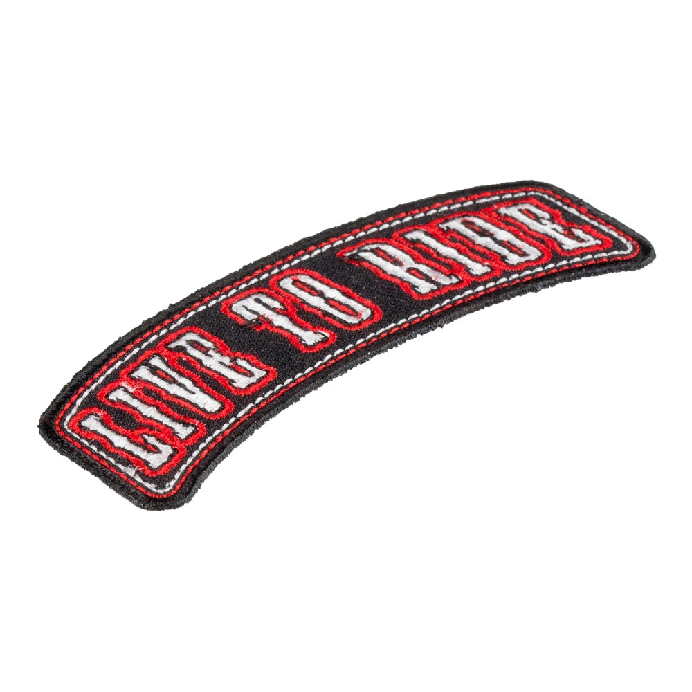 Live To Ride Red &amp; Black Rocker Patch, Biker Patches — detail view 1