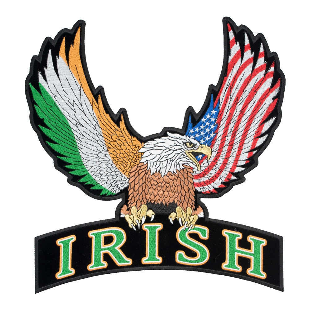 Irish Flag American Eagle &amp; Rocker Patch, Large Size — product image