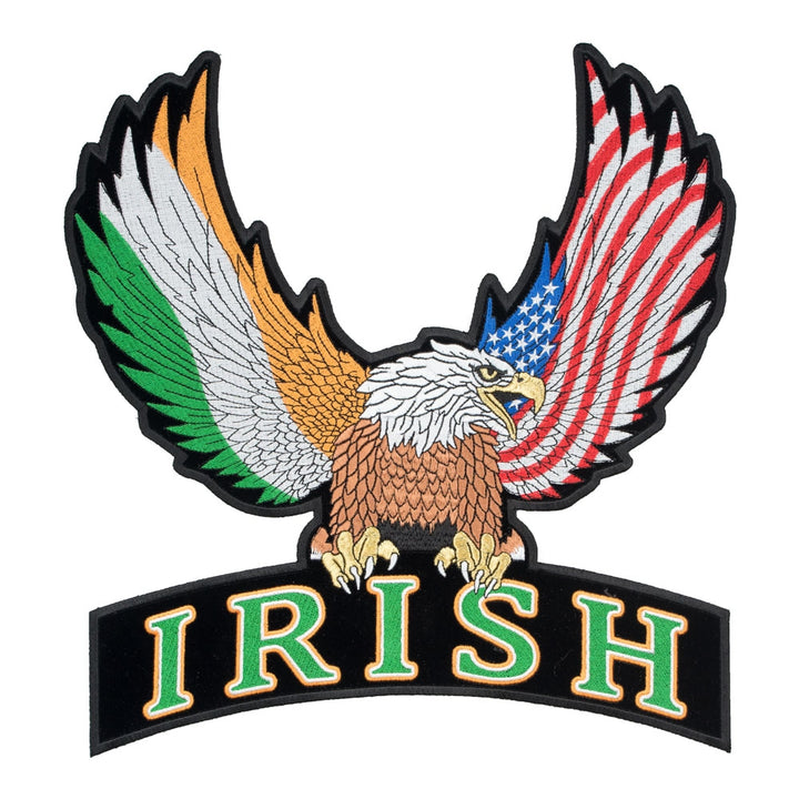 Irish Flag American Eagle &amp; Rocker Patch, Large Size — product image