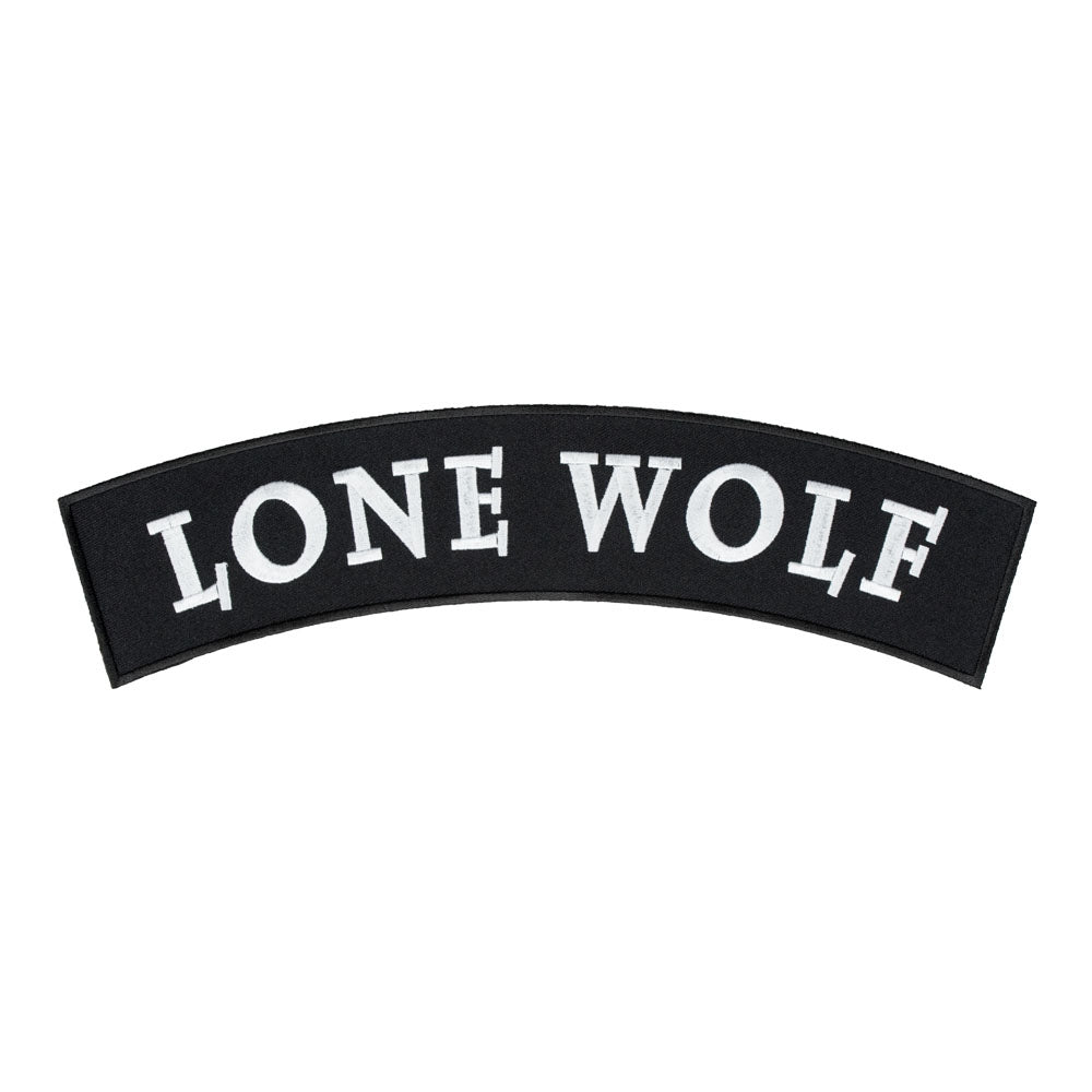 Lone Wolf Black &amp; White Rocker Patch, Large Size — product image