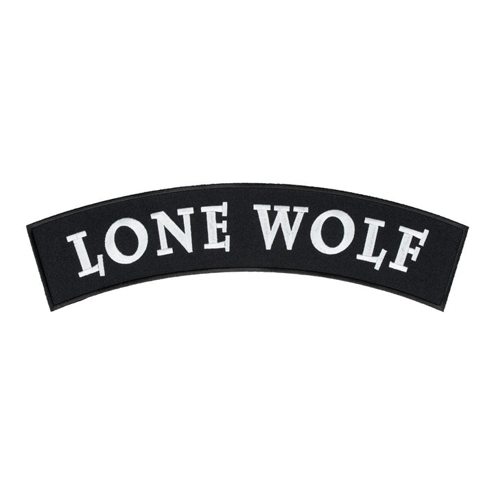 Lone Wolf Black &amp; White Rocker Patch, Large Size — product image