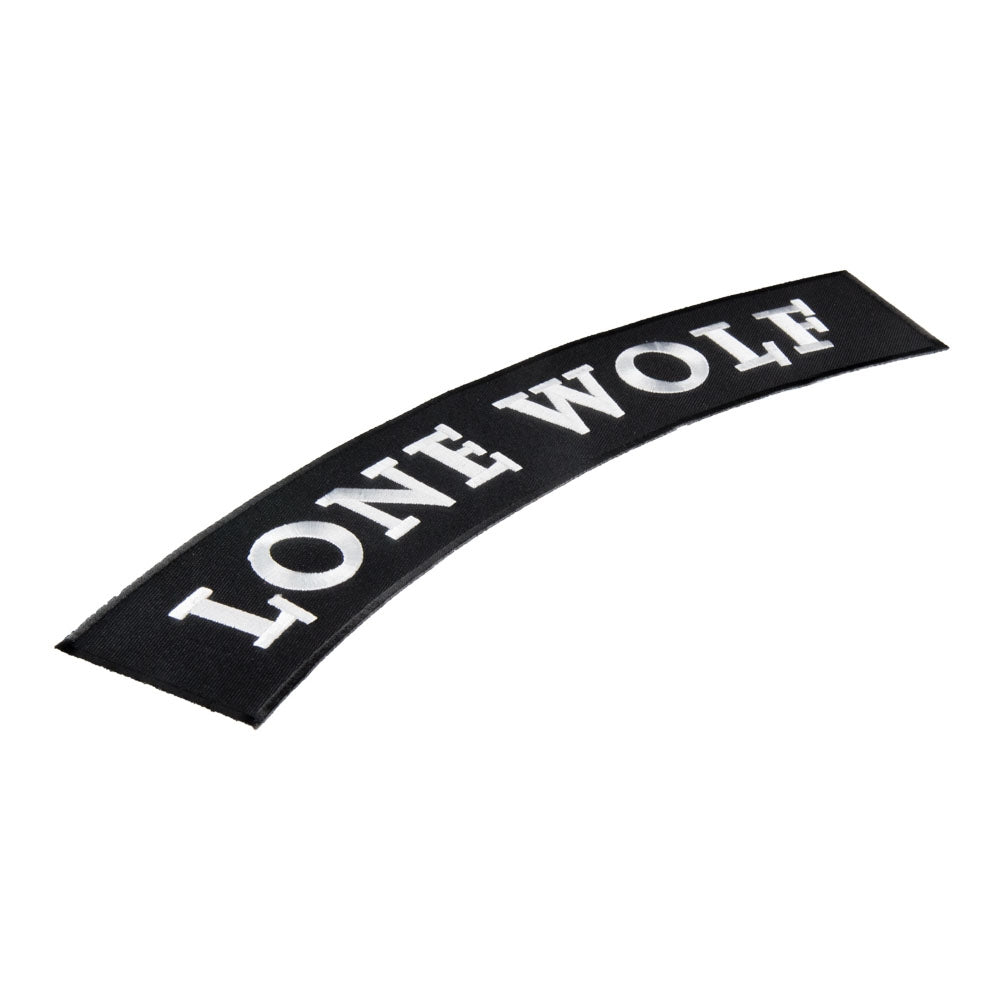 Lone Wolf Black &amp; White Rocker Patch, Large Size — detail view 2