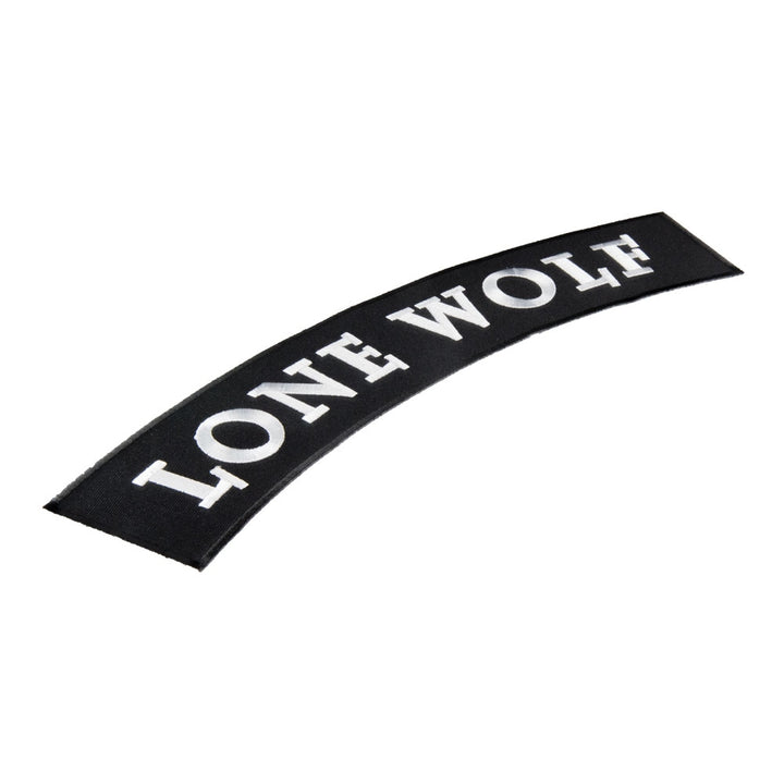 Lone Wolf Black &amp; White Rocker Patch, Large Size — detail view 2