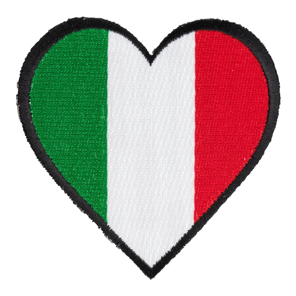 Italian Flag Heart Shaped Patch, Italian Pride Patches — product image