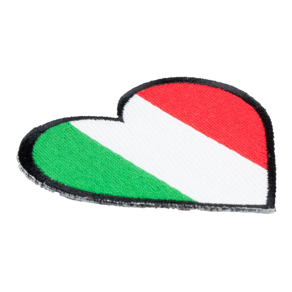 Italian Flag Heart Shaped Patch, Italian Pride Patches — detail view 1
