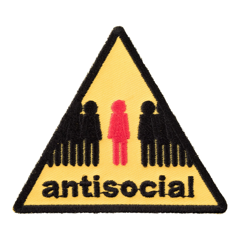 Antisocial Yellow Sign Patch, Funny Patches — product image