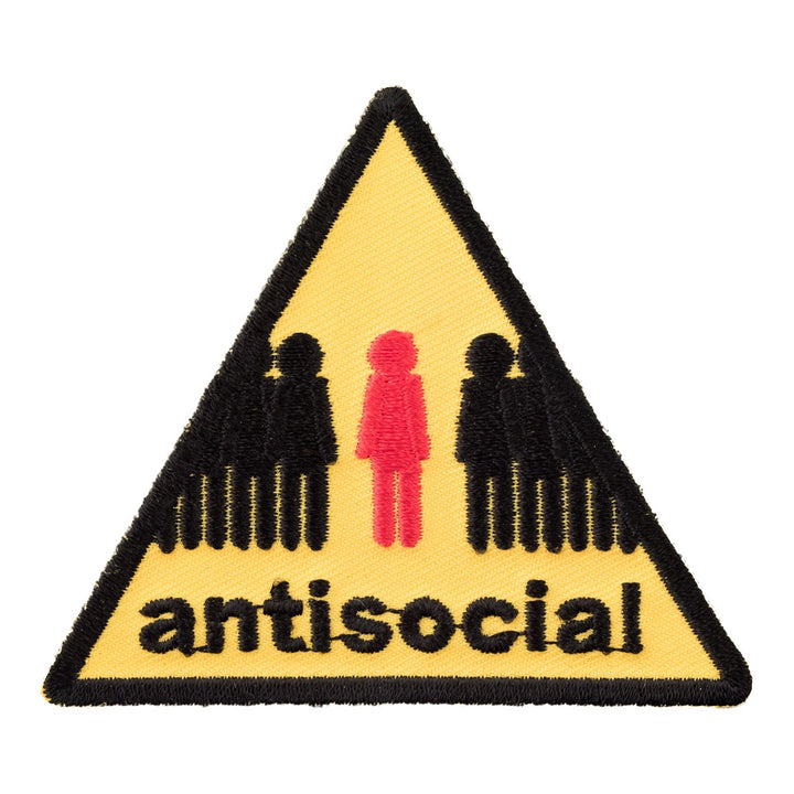 Antisocial Yellow Sign Patch, Funny Patches — product image