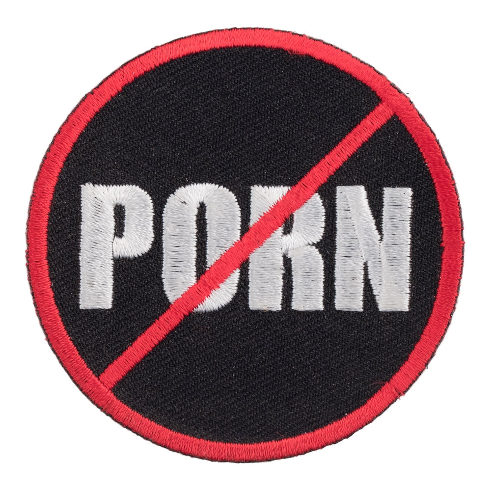 No Porn Round Patch, Funny Sayings Patches — product image